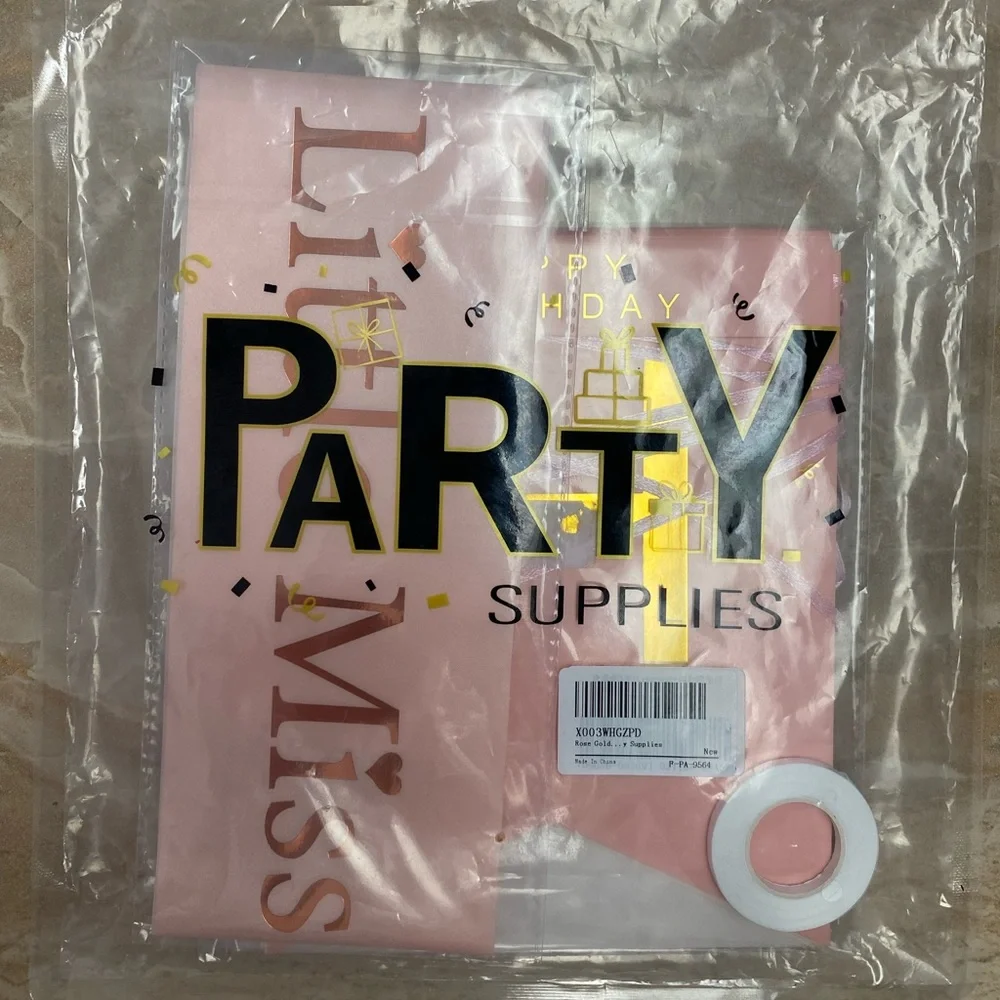 NEW Birthday Pink Little Miss Threenager Sash banner